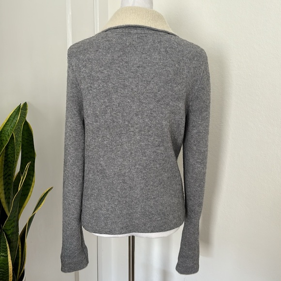 Anthropologie Moto Sweater Jacket Gray Full Zip - small - Picture 4 of 6